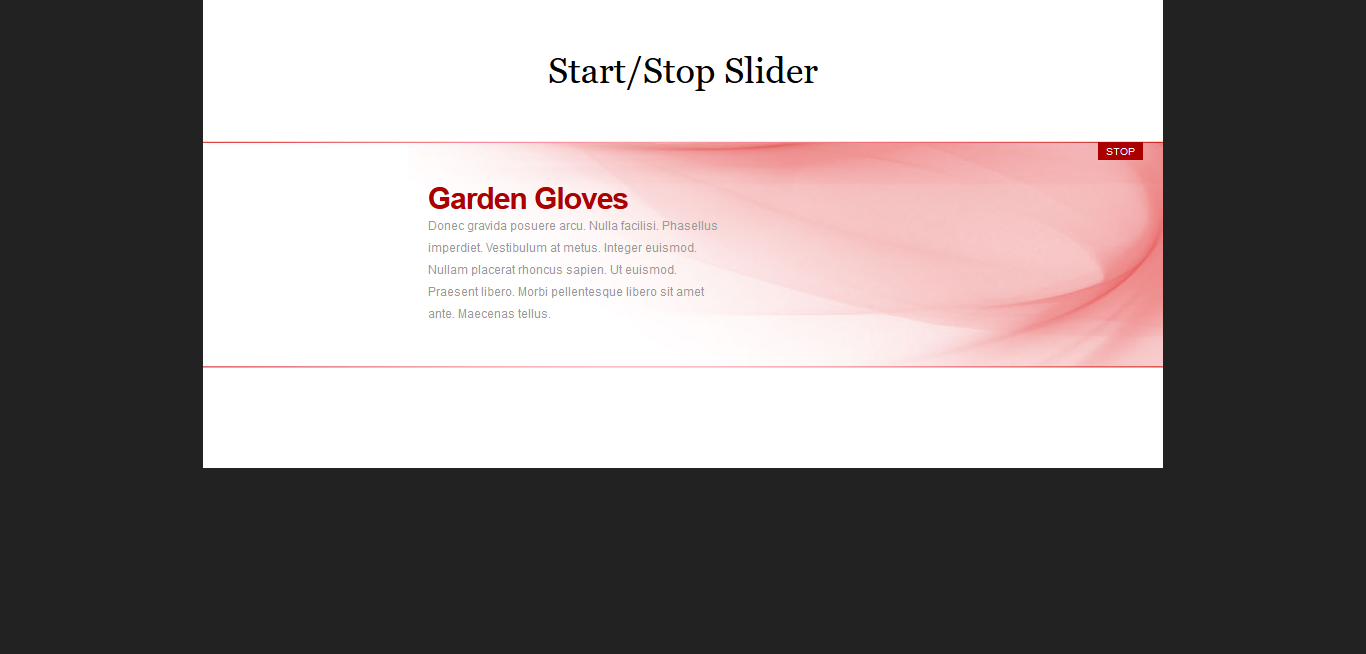 Start Stop Slider